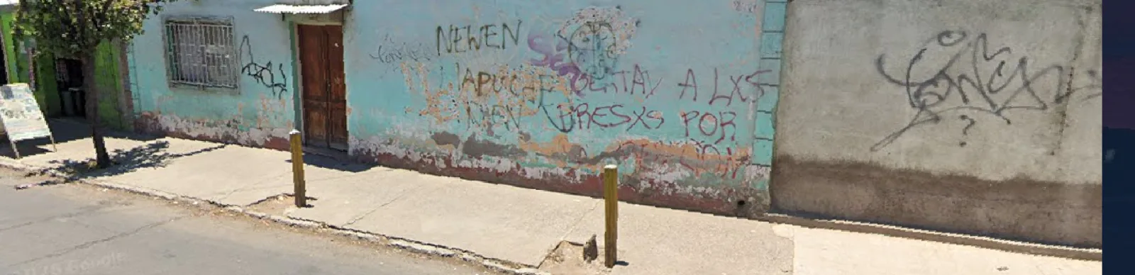 Muro rayado antes de la jornada